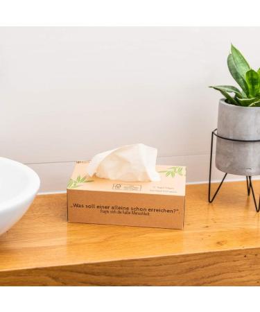 Pandoo 100% Bamboo Handkerchiefs - Eco-Friendly Wood-Free Plastic-Free | 3-Layer Cosmetic Towel Box | 100 Sheets | Perfect for Sensitive Noses - Buy Online on GoSupps.com