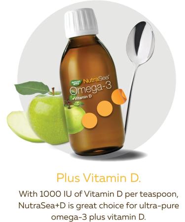 Nature's Way NutraSea Omega-3 and Vitamin D Supplement - Fish Oil with EPA and DHA Support Healthy Heart and Brain Help Build Strong Bones and Teeth & Help Support Immune System Crisp Apple Flavour 500 ml Liquid Value Size - Buy Online on GoSupps.com