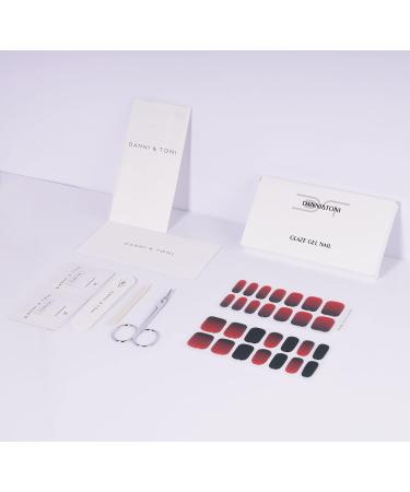 Danni & Toni Half Hardened Gel Nail Films - Miss Maroon UV Gel Nail Foil Stickers | Black Red Self-Adhesive Nail Wraps - 28 Pack - Buy Online on GoSupps.com