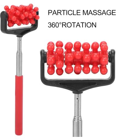 Telescopic Adjustable Massage Tab - Back Muscle Roller for Relaxation (Red) | International Shipping - Buy Online on GoSupps.com