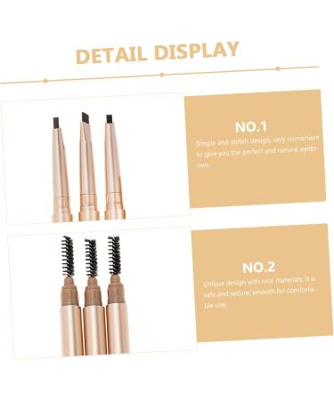 Beatifufu 3pcs Double Ended Eyebrow Pencil Makeup Supplies Eyebrow Pencil Brown Eyebrow Pencil Black Makeup Accessories Smudge Proof Eyebrow Pencil Eyebrow Pencil Dark Brown Makeup Tools - Buy Online on GoSupps.com