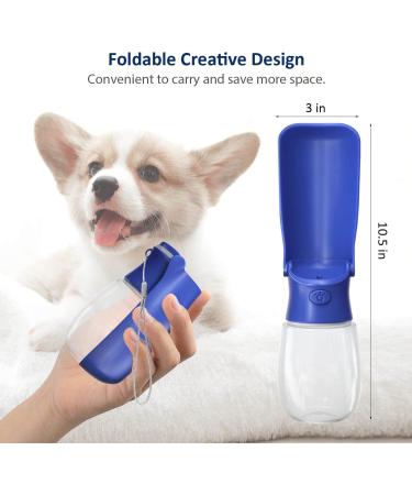 Foldable Dog Water Bottle | Travel-Friendly Dog Water Dispenser - BPA-Free, Lightweight, 12 oz - Blue - Buy Online on GoSupps.com