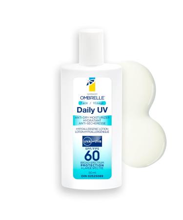 Garnier Ombrelle Daily UV SPF 60 Anti-Dry Lightweight Face Sunscreen Lotion & Moisturizer Broad Spectrum Very High Protection Intense Hydration for Skin Water-Resistant Non-Greasy Hypoallergenic 50ml