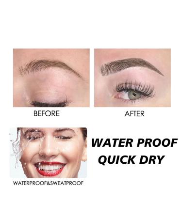 Beauty Glazed 2 IN 1 Eyebrow Pen & Eyeliner - Waterproof Micro-Fork Tip Applicator Pencil in Black - Buy Online on GoSupps.com