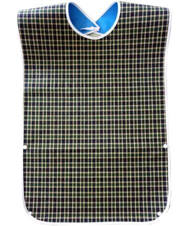 Exceart Clothing Clothes Reusable Adult Bib Tartan Plaid Clothing Protector Towel Eating Apron For Men Women Elderly Mealtime (Green) Feeding Bibs - Buy Online on GoSupps.com