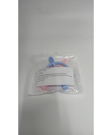 Buy BPA-Free Baby Biting Toys & Toothbrush Set - Soothing Silicone Teething Rings (Blue & Pink) for 3+ Months - Safe & Stimulating Gum Relief - Buy Online on GoSupps.com