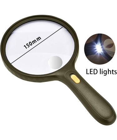 20X/60X Magnifying Glass with Light Handheld Large Magnifying Glass 4 LED Illuminated Lighted Magnifier for Macular Degeneration Seniors Reading Inspection Coins Jew Black - Buy Online on GoSupps.com