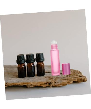 Fomiyes 10-Pack Frosted Roll Bottles for Essential Oils & Perfume | Empty High White Glass Phiole | 8.5x1.8cm Pink Roller Ball Bottles - Buy Online on GoSupps.com