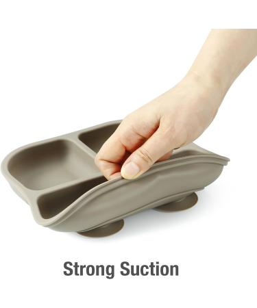 Buy Pandaear 3-Piece Non-Slip Baby Plate Set with Suction Cups & Spoons - BPA-Free Silicone Divided Plates for Easy Mealtime - Perfect for Kids! - Buy Online on GoSupps.com