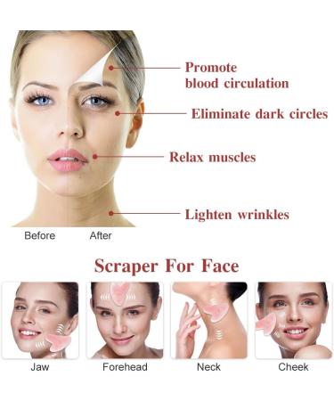 Natural Jade Scraping Set Facial Lifting Device Facial Gouache Massager Scraping Scraper Wrinkle Removing Beauty Instrument (Color : Pink Without Box) - Buy Online on GoSupps.com