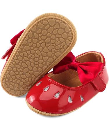 LACOFIA Baby Girls Anti-Slip Mary Jane Shoes | Infant Princess Party Prewalkers 12-18 Months Red - Buy Online on GoSupps.com