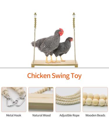Chicken Swing and Xylophone Toys 2 Pack - Fun Entertainment for Poultry, Roosters, Hens, Chicks, Parrots, Macaws - Stress Relief for Birds - Buy Online on GoSupps.com