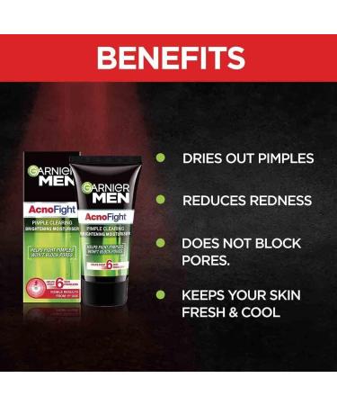 Garnier Men Acno Fight Pimple Clearing Whitening Cream Helps Fight 6 Skin Problems 45 Gram - Buy Online on GoSupps.com