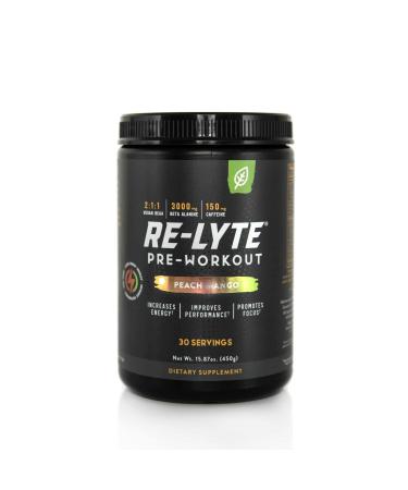 REDMOND Re-Lyte Pre-Workout Drink Mix, Peach Mango, 15.87oz