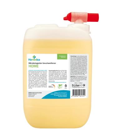 Homedica odor remover home 5l - vegan & made in Germany - microbiological enzyme cleaner for textiles upholstery & animal skins - against unpleasant smells