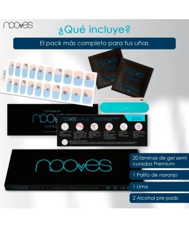  NOOVES NOOVES NAILS Premium Semi-Cured Gel Nail Polish Butterfly Blue | French Design - Buy Online on GoSupps.com
