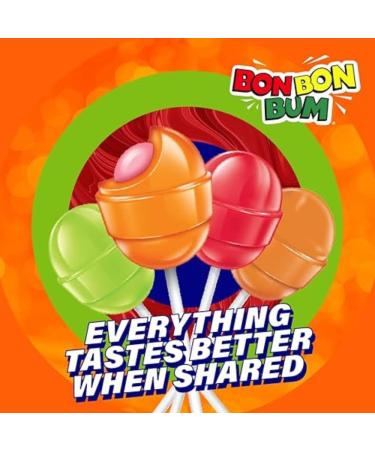 Bon Bon Bum - Bubble Gum Filled Lollipops by Colombina Bonbonbum Assorted flavour 2 bags x 24 lollipops 48 units total 24 Count (Pack of 2) - Buy Online on GoSupps.com