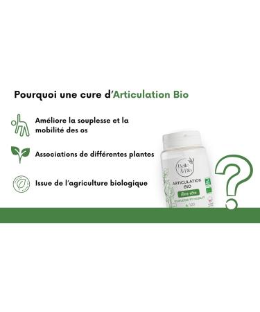Belle&Bio - Organic Joint - 120 capsules - Joint - Certified Organic by Ecocert - Harpagophytum Blackcurrant and Bamboo - Fabr - Buy Online on GoSupps.com