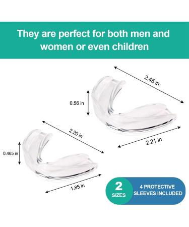 Premium BPA-Free Dental Night Guard - Stop Bruxism with Mouth Guard for Grinding and Clenching Teeth - 2 Sizes Pack of 4 (2 Pairs) - Adults & Kids - Buy Online on GoSupps.com