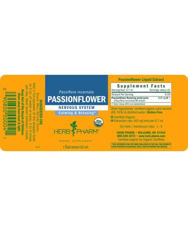 Herb Pharm Passionflower Extract - 1 fl oz (30 ml) | Natural Stress Relief & Sleep Aid - Buy Online on GoSupps.com