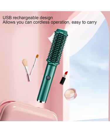 Cordless Hair Straightener Brush for Women - USB Rechargeable Styling Tool & Quick Heating Curling Brush - Healthy Hair Solution in Black - Buy Online on GoSupps.com