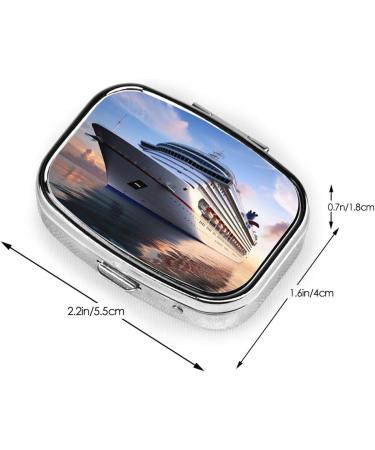 Cruise Ship Pill Case - Compact 2 Compartment Travel Organizer | Cute Pill Box for Purse & Travel Gifts - Buy Online on GoSupps.com