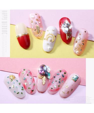 Nail Art Rhinestone Studs & Colorful Gem Charms Set for Women - 5 Pcs 3D Nail Decoration Supplies - Buy Online on GoSupps.com