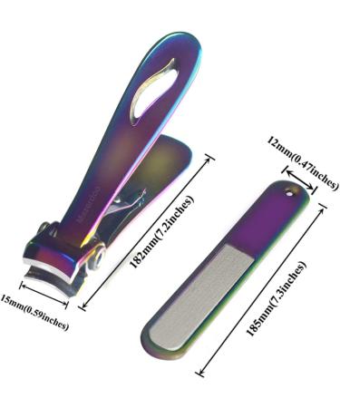 Nail Clippers for Thick Nails Wide Jaw Opening Toenail Clippers Large Stainless Steel Nail Clipper Set with Nail File Toe Nail Clipper for Men Women and Pets Multi Color Clipper-multicolor - Buy Online on GoSupps.com