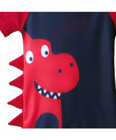 HUAANIUE Baby Boys Swimsuit with Hat | Rash Guard UPF 50+ | Red Dinosaur Design | 0-6 Months - 4 Years - Buy Online on GoSupps.com
