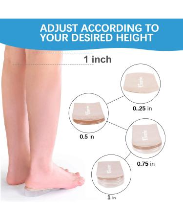 Adjustable Heel Lift Insole Inserts - Gel Height Increase Orthotic Insoles for Leg Discrepancy & Heel Pain - 3-Layer Design (Beige, Small) - Buy Online on GoSupps.com