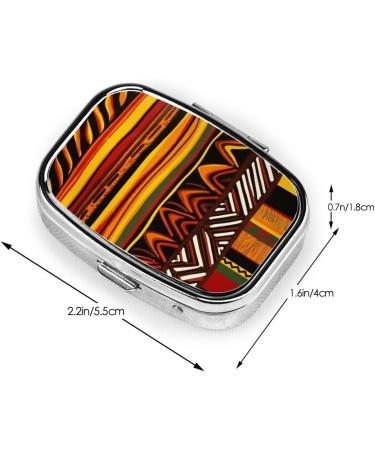 Shop African Striped Printed Square Pill Box - Portable Travel Medicine Organizer - Buy Online on GoSupps.com