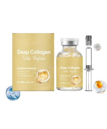 Deep Collagen Silk Peptid Lifting Ampoule Facial Serum Peptide & Collagen Complex Hydrating and Moisturizing Firming and Lifting Reducing Wrinkles and Fine Lines Korean Skincare 1.69 Fl.Oz