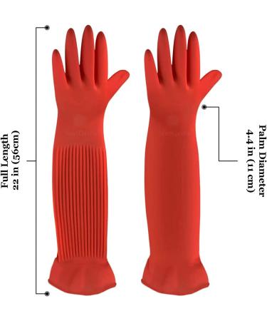 SunGrow Long Latex Aquarium Gloves - Waterproof, Comfortable, Medium Size with Elastic Band for Aquarium Use - Buy Online on GoSupps.com