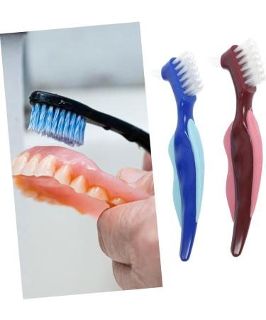 Collbath 4-Piece Prosthesis Toothbrush Set - Double-Sided Travel Brush for Dentures & Oral Care - Buy Online on GoSupps.com