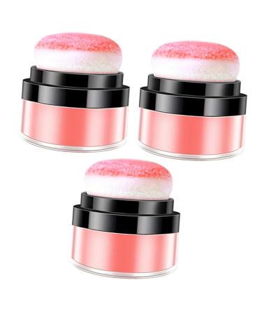 IWOWHERO 3pcs Oil Control Cushion Blush Matte Blush Creme Blush Korean Blush Face Shimmer Blush Plastic Rosy