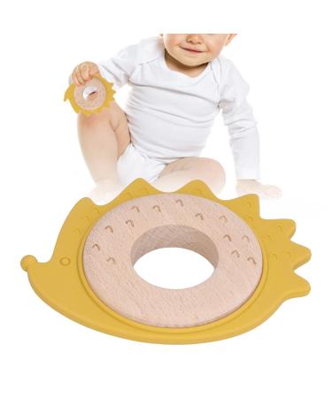 Wooden Silicone Teething Ring - Animal Shape Baby Chewing Ring for Newborns 0-12 Months - Buy Online on GoSupps.com
