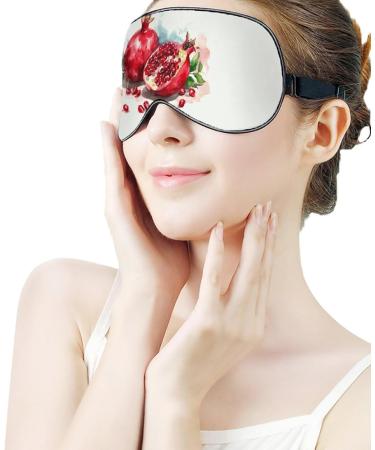 Painted Pomegranate Eye Mask | Soft Blindfold & Adjustable Strap for Travel & Sleep - Buy Online on GoSupps.com