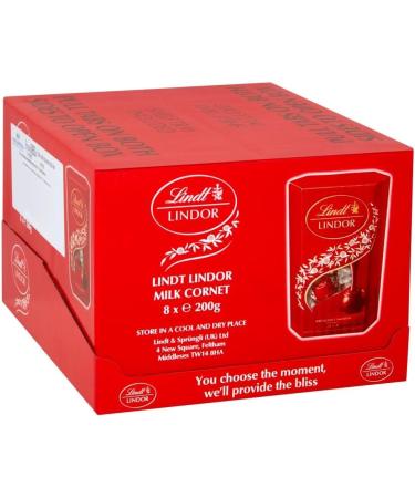  Lindt Lindt Lindor Pack of 8 boxes of milk chocolate truffles 200g - Buy Online on GoSupps.com