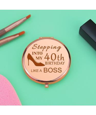 40th Birthday Gifts for Women - Compact Mirror for Wife, Mom, Friend - Turning 40 Makeup Mirror Gift - Ideal for Colleague, Coworker - Thoughtful Present for Her - Buy Online on GoSupps.com
