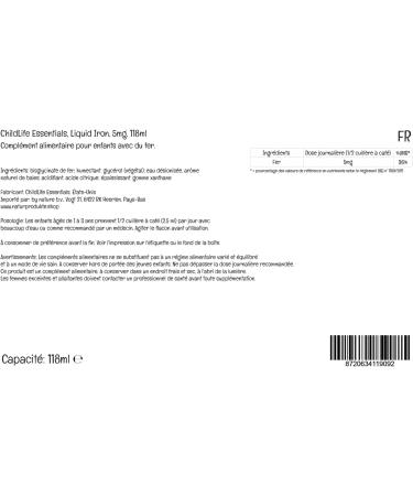  CHILDLIFE ChildLife Essentials Liquid Iron Vegan Iron Drops for Children 118ml Lab Tested Vegetarian Gluten Free - Buy Online on GoSupps.com