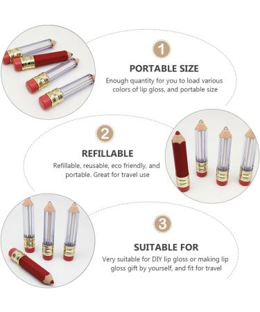 HOMSFOU Lot de 20 Tubes de Gloss L vres Vides Rechargeables Forme Crayon Plastique Transparent et Rouge Mini Format pour DIY Maquillage L vres Flacons Rechargeables Adapt s Huile - Buy Online on GoSupps.com
