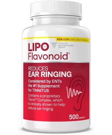 Lipo-Flavonoid Plus Ear Health Supplement | 500 Caplets | #1 ENT Doctor Recommended for Ear Ringing | Most Effective Over the Counter Tinnitus Treatment - Buy Online on GoSupps.com