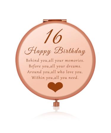 16th Birthday Gift Ideas for Girls  Sweet 16 Gifts for Girls  Happy 16th Birthday Present for Daughter Granddaughter Niece 16th Birthday Gift Ideas  Travel Mirror Compact Makeup Mirror for Her