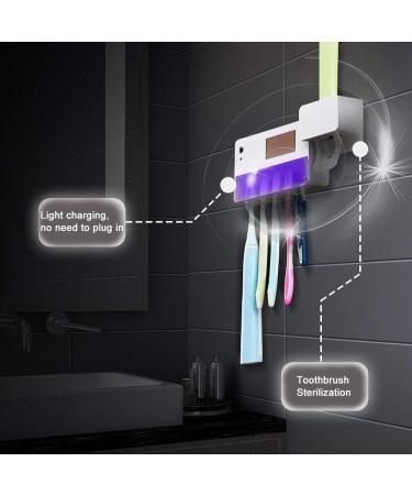 Shop Punele UV Toothbrush Sanitizer - Automatic Toothpaste Dispenser & Solar Sterilization for Ultimate Bathroom Hygiene - Global Shipping Available - Buy Online on GoSupps.com