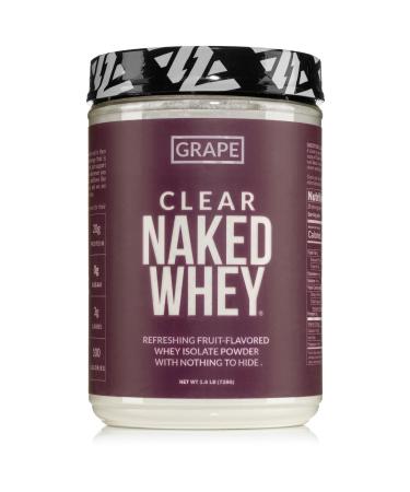Naked Nutrition Clear Naked Whey Isolate Protein Powder Grape Flavor Iso Protein Powder No Gmos Or Artificial Sweeteners Gluten-Free Soy-Free - 28 Servings