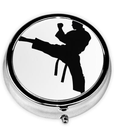 Taekwondo Pill Box - Mini Round 3 Compartment Medicine Organizer for Travel & Home - Buy Online on GoSupps.com