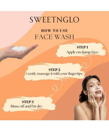 SWEETNGLO Face Wash - Natural Vitamin C from Amla Licorice & Carrot | With Hyaluronic Acid Rose Water Coconut Milk | Smoothens |Brightens Hydrates & Gentle| Paraben &Sulfate-Free Cleanser |100ml - Buy Online on GoSupps.com