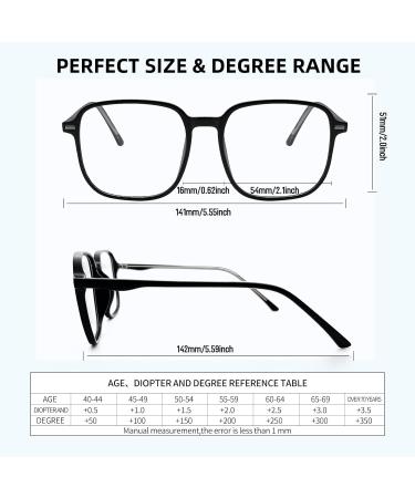 Kaeoisfu Oversized Square Reading Glasses - Blue Light Blocking for Men & Women | Comfortable 1.0 Diopter Readers with Box - International Shipping Available - Buy Online on GoSupps.com
