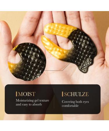 24K Gold Under Eye Patches - Black Truffle 3D Mask for Wrinkles & Dryness (5 Pairs - Buy Online on GoSupps.com
