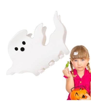 Ghost Hair Clip | Halloween Hair Clips for Women - Halloween Hair Claw Clips Black Hair Clips Cute Halloween Hair Accessories Bat Spider Web Hairpins Hair Grips Jaw Clips for Costume Pochy White Wandering Ghost